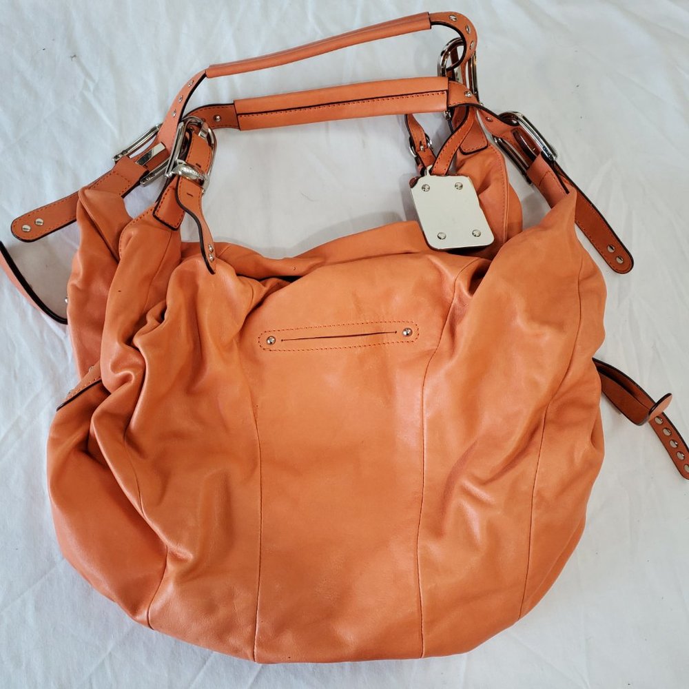 b. makowsky Peach Leather Handbag - Picture 2 of 5